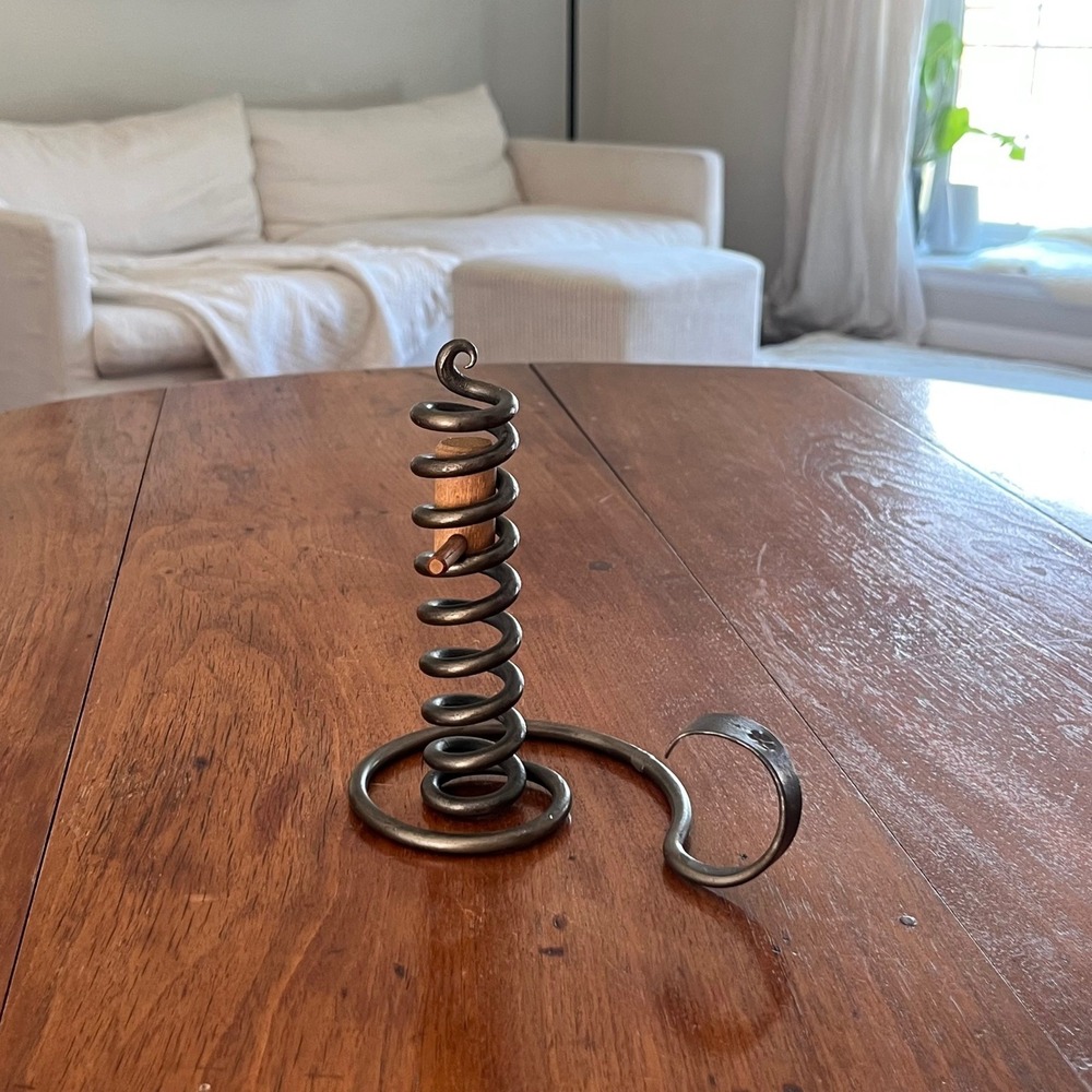 Vintage Wrote Iron Courting Candle Holder